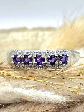 Elegant Amethyst Gemstone Adjustable Ring
